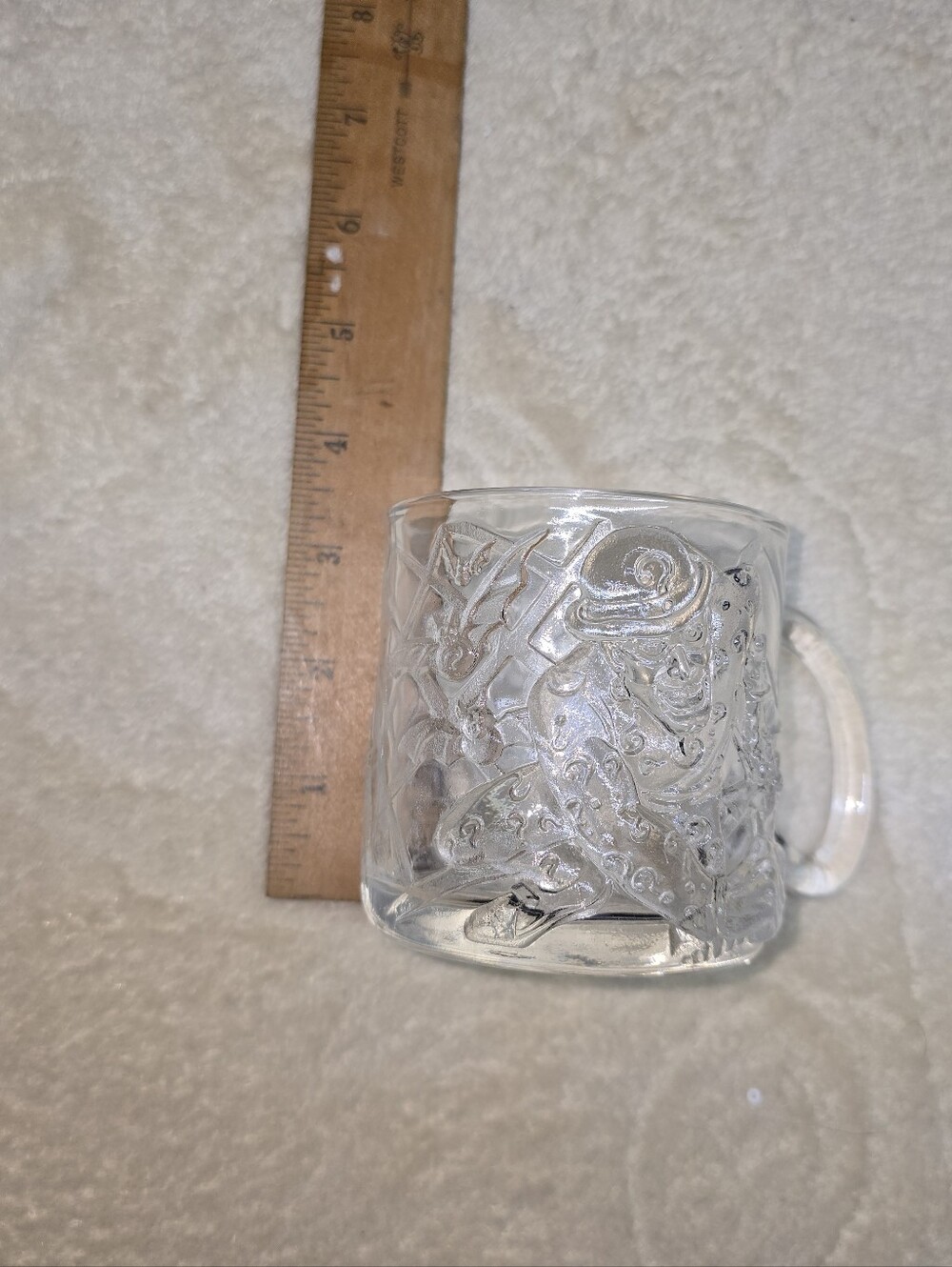 McDonald's Batman Forever the Riddler Clear Glass Mug Vintage 1995 Collectible